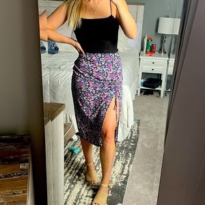 Floral midi skirt